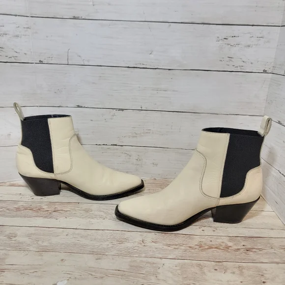 Everlane Cream and Black Ankle Boots - Picture 9 of 15